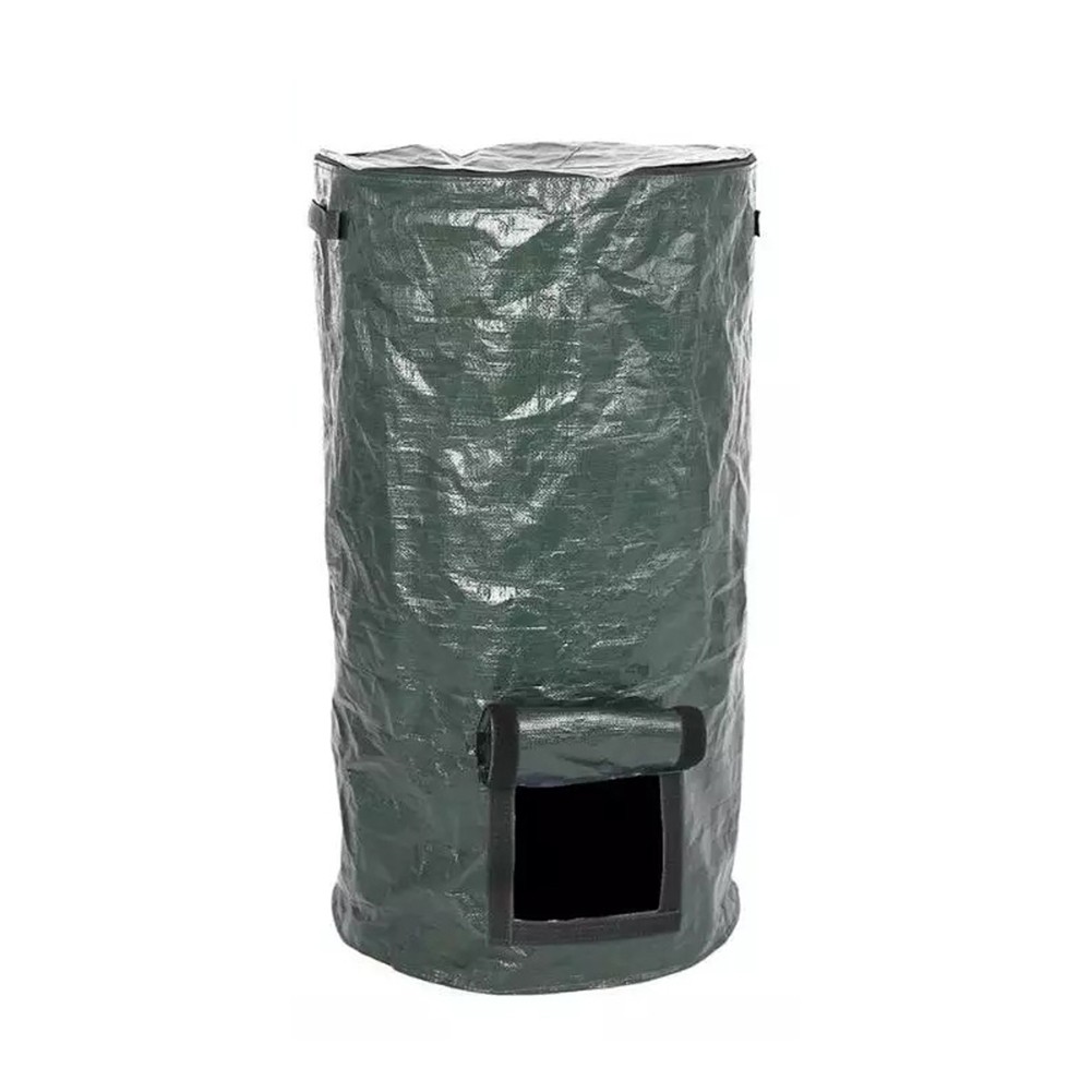 Garden Compost Bin with Lid Reusable Waste Disposal Bag Outdoor Organic Collector